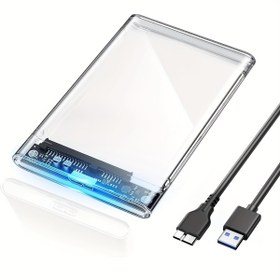 Resim 2.5" Harici Sabit Disk Kutusu, SATA'dan USB 3.1'e, Aletsiz, Şeffaf, ABS Malzeme, 2.5 İnç SSD ve HDD 9.5mm 7mm için, UASP SATA Desteği ile 