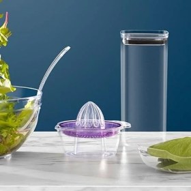 Resim Home Şeffaf Kristal Limon Sıkacağı, Narenciye ve Portakal Sıkma Aparatı, Dayanıklı ve Şık Tasarım, Mutfakta Kolay Kullanım Için Ideal 