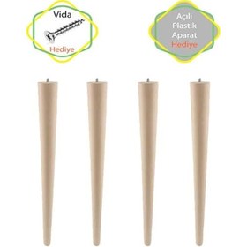 Resim Ahşap Ham Ayak 40 Cm 4'lü Set Kütük Masa Orta Sehpa Zigon Ayağı 