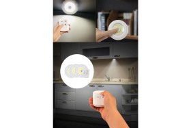 Resim Masho Trend Uzaktan Kumandalı Yapışkanlı Kablosuz Pilli LED - 3'lü Spot Lamba - 