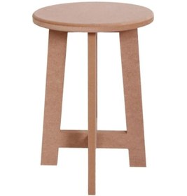 Resim Boyanabilir Ahşap Mdf Yuvarlak Demonte Tabure 30x40 Cm 