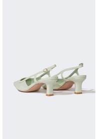 Resim DeFacto Kadın Bağcıklı Yüksek Taban Suni Deri Topuklu Sandalet E2522AX25SMGN252 Yeşil 