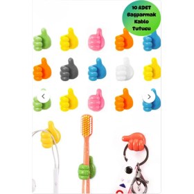 Resim Life For You Kendinden Yapışkanlı Kablo Tutucu 10 Adet Düzenleyici El Figürlü Askı 