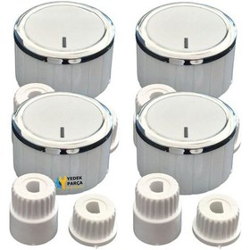 Resim Kumtel Uyumlu Düğme 4 Lü Takımı Ankastre Set Üstü Ocak Düğme 