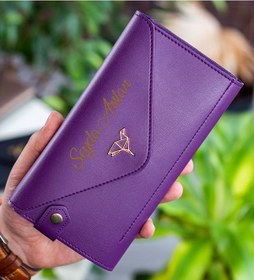 Resim Bk Gift Kişiye Özel İsimli Telefon Ve Bozuk Para Bölmeli Zarf Model Mürdüm Kadın Cüzdanı, Sevgiliye Hediye, Anneye Hediye Renkli Çok Renkli 