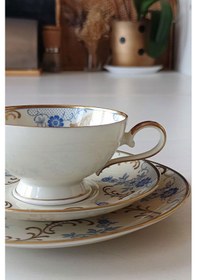 Resim 12401 Vintage Çay Fincanı Seti 3 Parça Mavi 