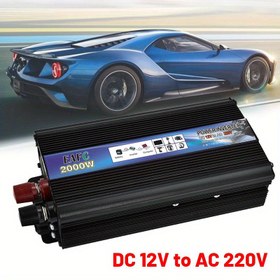 Resim 500W/ 1000W/ 2000W (Tepe) Güç İnvertörü DC 12V'den AC 220V'ye Taşınabilir Araç Güç Bankası Voltaj Dönüştürücü Çok Fonksiyonlu Açık Hava Seyahati ve Kamp İçin İnvertör, AB Fişi 