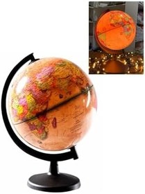 Resim Işıklı Yer Küre, Antik Küre, 26 Cm Çaplı Dünya Haritası, Harita, Dekor, Masa Gece Lambası, Çocuk, Çok Renkli 