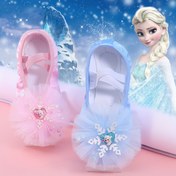 Resim Disney Frozen Elsa Kızlar için Bale Ayakkabıları - Yumuşak Taban, Hafif Kumaş Üstü ile Çiçekli Payet Detayları, Tüm Mevsimler için Rahat Kapatma, Gençlerin Performansları ve Eğitimleri için İdeal, Bale Ayakkabıları, Gençlerin Dans Ayakkabıları, Karikatür Tema Tasarımı, Yumuşak Tabanlı Ayakkabılar 