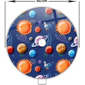 Resim Decorita Cam Avize Göbeği | Gezegenler | 50cm X 50cm 