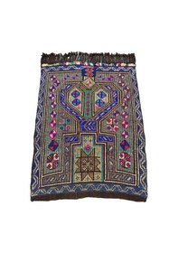 Resim El Dokuma Sıfır Mut Kilimi 105x130 Renkli Kök Boya Kilim 
