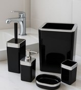 Resim İmera Akrilik 5 Parça Kare Banyo Seti Parlak 
