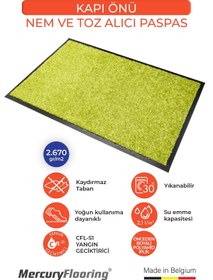 Resim Zemincim Wash&Clean Limon Yeşili Kapı Önü Nem Ve Toz Alıcı Paspas 