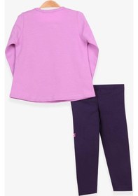Resim Breeze Kız Bebek Taytlı Takım Tavşan Baskılı Lila (9 Ay-3 Yaş) 