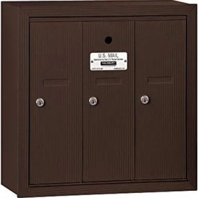 Resim Vuralsin38 Salsbury Industries Usps Erişimli ve 3 Kapılı 3503ZSU Yüzeye Monte Dikey Posta Kutusu, Bronz 
