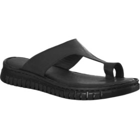 Resim Cex 25Y NBL02 Siyah Kadın Hakiki Deri Parmak Arası Terlik 