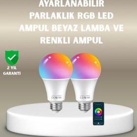 Resim Mbb E-Ticaret Akıllı 9W RGBW LED Ampul, tasaruflu romantik ışıklı 