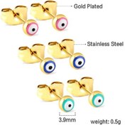 Resim Luxusteel 3 Çift Paslanmaz Çelik Top Küpe Kulak Kıkırdak Piercing Seti Gümüş Kaplama 