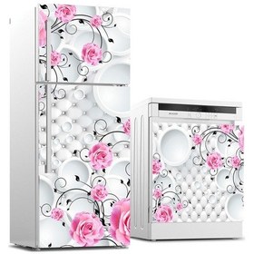 Resim Buzdolabı Ve Bulaşık Makinası Beyaz Eşya Sticker Kaplama 3D Pembe (540887552) 