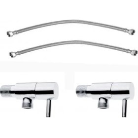 Resim Arçe Klozet Montaj Seti 50 cm Flex Hortum Çubuk Taharet 2 Li 