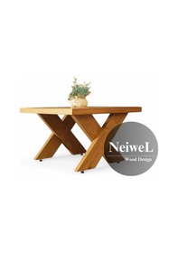 Resim Neiwel Hamra Doğal Ahşap Ofis Sehpa-70-70 Açık Ceviz 