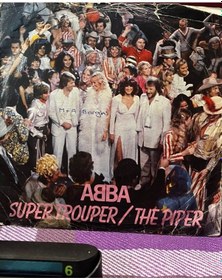 Resim Abba - Super Trouper / The Piper 1980 7" Vinyl, 45 Rpm, Single - Epic Epc 9089 