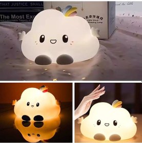 Resim 5 Farklı Renk Modlu Bulut Figürlü Pofuduk Led Gece Lambası-yumuşak Dokulu Şarjlı Ortam Işığı 
