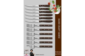 Resim UltraMint El Yapımı Steak ve Kahvaltı Bıçak Çatal Seti, 12 Parça Mutfak Takımı 