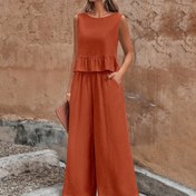 Resim Kolsuz Trendy Moda İki Parçalı Kıyafet, Atletik Üst ve Pantolon ile 