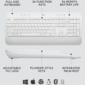 Resim Logitech Signature MK650 Multi-Device Bolt Alıcılı Bluetooth Kablosuz Klavye ve Mouse Seti Türkçe Q 