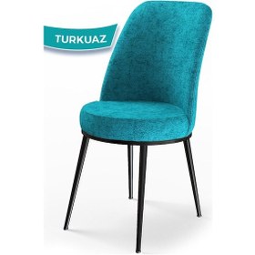 Resim Canisa Dexa Serisi, Üst Kalite Mutfak Sandalyesi,4 Adet Sandalye, Turkuaz Sandalye, Metal Siyah Iskeletli Sandalye Turkuaz Ayaklar Siyah 