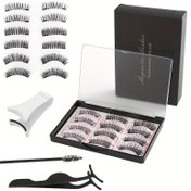 Resim Pack of 12 Yükseltilmiş Versiyon Geliştirilmiş Versiyon 2 Manyetik Sahte Kirpikler + Klips Geliştirilmiş versiyon kirpik eğriliğiyle daha iyi uyum sağlar ve takması daha kolaydır Yumuşak saç kalitesi klipsi + cımbız + kirpik tarak manyetik emme kirpik seti makyaj çıkarıcı göz makyaj aracı günlük işe gitme tarihi hediyesi Kadınlar için makyaj araçları 