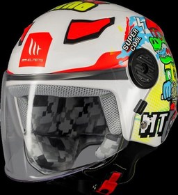 Resim Mt Helmets KASK MT ÇOCUK LITE DİNO A0 BEYAZ 