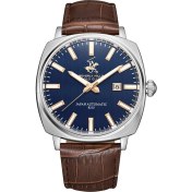 Resim Beverly Hills Polo Club BP3687X.392 Otomatik Erkek Kol Saati | Mavi Kadran & Kahverengi Deri Kordon 