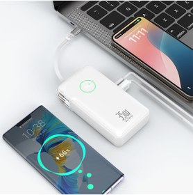 Resim WIWU Wi-P049 Noble Serisi Type-C Kablolu Dijital LED Göstergeli Powerbank PD 35W 10000mAh Beyaz 