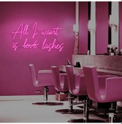 Resim Twins Led All I Want Is Love Lashes Yazılı Neon Tabela Pembe Model:model:39853366 Pembe 
