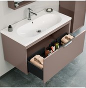 Resim Orka Clay 100 Cm Mdf Toprak Banyo Dolabı Alt Modül Ve Lavabo 