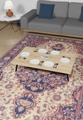 Resim FurnatureDesign 60x90 Cm Yer Sofrası Katlanır Ayaklı Portatif Yemek Hamur Açma Masası Atlantik Çam 