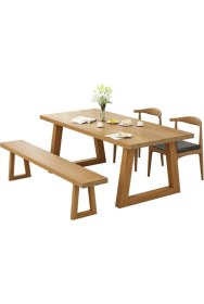 Resim Timber's Team Sagalassos- 2 Sandalyeli 1 Banklı Ahşap Ayaklı Ağaç Yemek Masası / Toplantı Masası / Çalışma Masası 