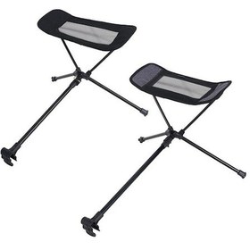 Resim Kamp Ayak Yatar Ayak Dayanağı İçin Katlanabilir Tabure Siyah Siyah 