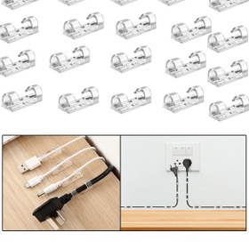 Resim Yapışkanlı Kablo Sabitleyici Klips Set -al4551 20 Adet Şeffaf 