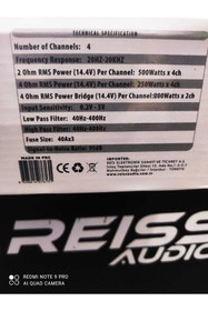 Resim Reiss Reis Rs-t1000.4d Fullrange Amfi 