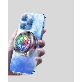 Resim Rgb Işıklı Telefon Soğutucu Fan Cooler Süper Hızlı Soğutma 