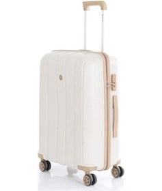 Resim Mçs Bavul Orta Ve Kabin 2li Set Kırılmaz Silikon Valiz V305 Kemik/şampanya Kemik - Şampanya 