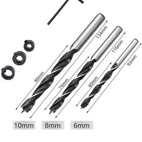 Resim Tongxida Ahşap İşleme Düz Delgeç Kendiliğinden Merkezlenen Dübel Ekleme Delme Bulucu Ahşap İşleme Delme Aracı, Mavi Renk, 7 A 