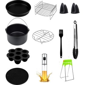 Resim Yasomi 5-6 Litre Uyumlu 8 Inc (20,5 Cm) 12 Li Airfryer Fritöz Seti 