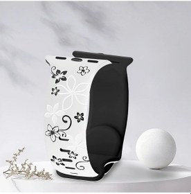 Resim Gaojunshop01 Çiçek Baskılı 42/44/45/49mm İwatch Kordonu Yumuşak Spor Bileklik 