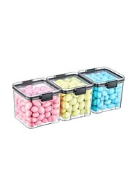 Resim Saklama Kapları - 3'lü Set Orta 3 X 700 Ml - Ft-105 Antrasit Ve Seffaf 