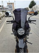 Resim Motocam Himalayan Royal Enfıeld 450 Siperlik Ön Cam 2023-2025 Model 49cm Siyah Renkli 4mm 