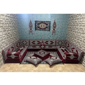 Resim Coton Şark Köşesi 20cm Kalınlığında Minder Takımı Bordo 